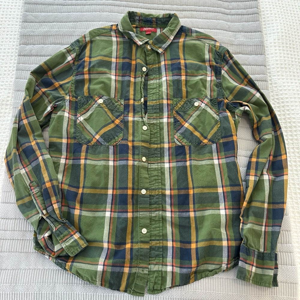 Green Plaid Men's Shirt